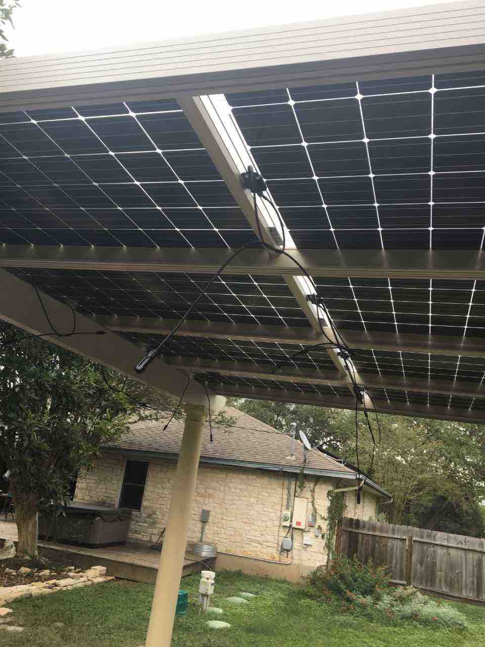 Solar Panel Close-Up on Pergola Style Solar Patio Cover